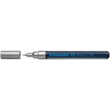 Marker permanent Schneider, varf subtire, 0.8 mm, cu vopsea argintie