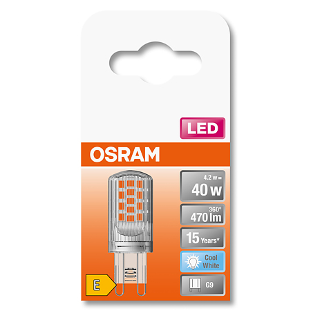Bec LED cu pini CL Osram, liniar, G9, 5 W, 470 lm, lumina neutra 4000 K