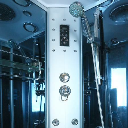 Cabina de dus cu hidromasaj Lima 90 x 90 x 210 cm, cada inalta, geam de 5 mm, control electronic tou Cabina de dus cu hidromasaj Lima 90 x 90 x 210 cm, cada inalta, geam de 5 mm, control electronic tou