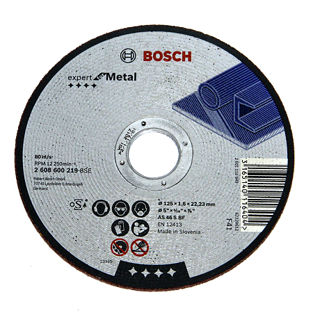 Disc debitare drept inox, Bosch Expert  2608600220, 125 X 22,23 X 1,6 mm