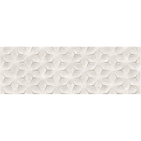 Faianta decorativa baie Orleans Bianco, rectificata, glazurata, crem, lucios, decor cu model, 30 x 90 cm