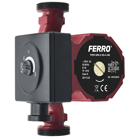 Pompa circulatie Ferro Weberman GPA 0601W, 25/40/180, 3 trepte, IP42, 2,4 mc/h