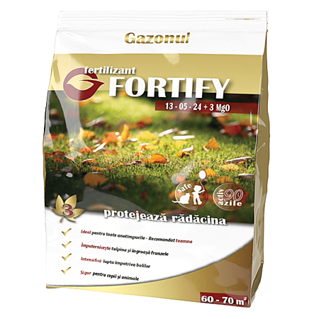 Fertilizantul pentru gazon Fortify Gazonul, raport N-P-K (13-5-24) + MgO, 1 kg