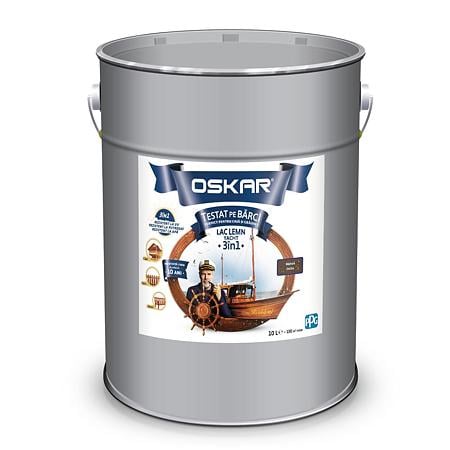 Lac pentru lemn OSKAR Lac Lemn Yacht 3 in 1, interior si exterior,  mahon inchis, 10 l