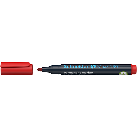 Marker permanent Schneider 130, varf rotund, 3 mm, cu vopsea rosie