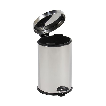Cos de gunoi cu pedala Doruq, inox, argintiu, 12 L