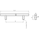 Maner cilindric otel D10 mm, 96 mm, mat-crom