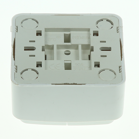 Intrerupator dublu Eco Premium, Comtec 2000 MF0012-85735, montaj aparent, alb