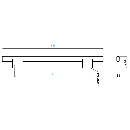 Maner FA 6286 160 mm, aluminiu mat