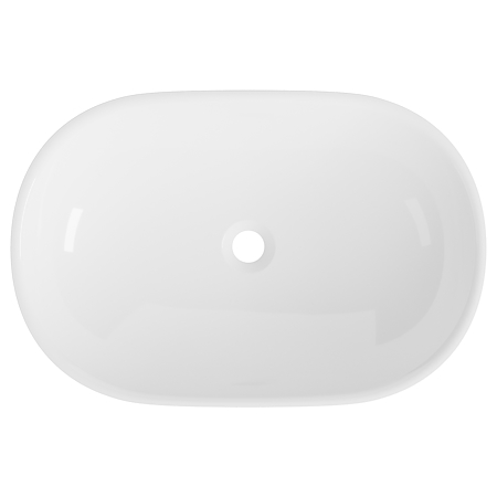 Lavoar oval Marmite WB 0608 500C, compozit mineral, antibacterian, fara preaplin, montaj pe blat, alb lucios, 500 x 400 x 150 mm