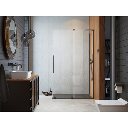 Inchidere dus Radaway Furo SL Brushed GunMetal Walk-in, culisant, sticla 8 mm, Easy Cleen, 90 x 200 cm