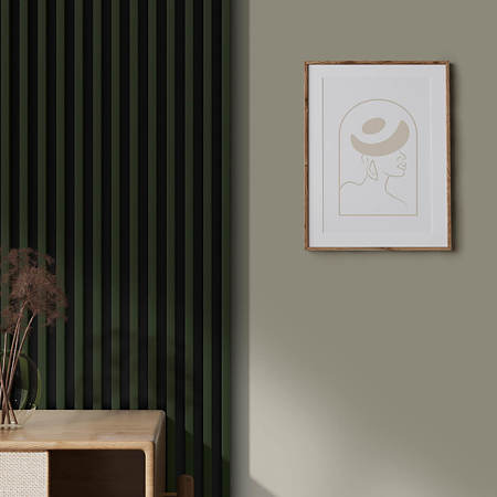 Panou decorativ Linea Slim, 3 lamele, MDF, verde/negru, interior, 265 x 15 cm