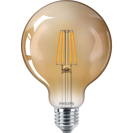 Bec LED glob Philips, E27, 4 - 35W, lumina alba calda 2500 K