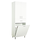 Dulap baie Badenmob Seria 021, cos rufe integrat, 3 usi, PAL, alb, 64 x 37 x 170 cm
