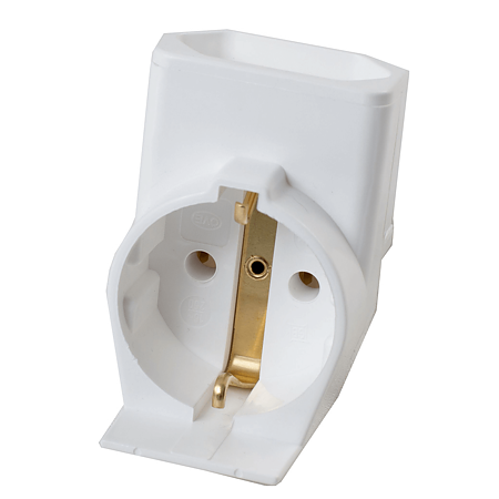 Adaptor Bipolar Triplu Gebro, 3.500 W, plastic, alb Adaptor Bipolar Triplu Gebro, 3.500 W, plastic, alb