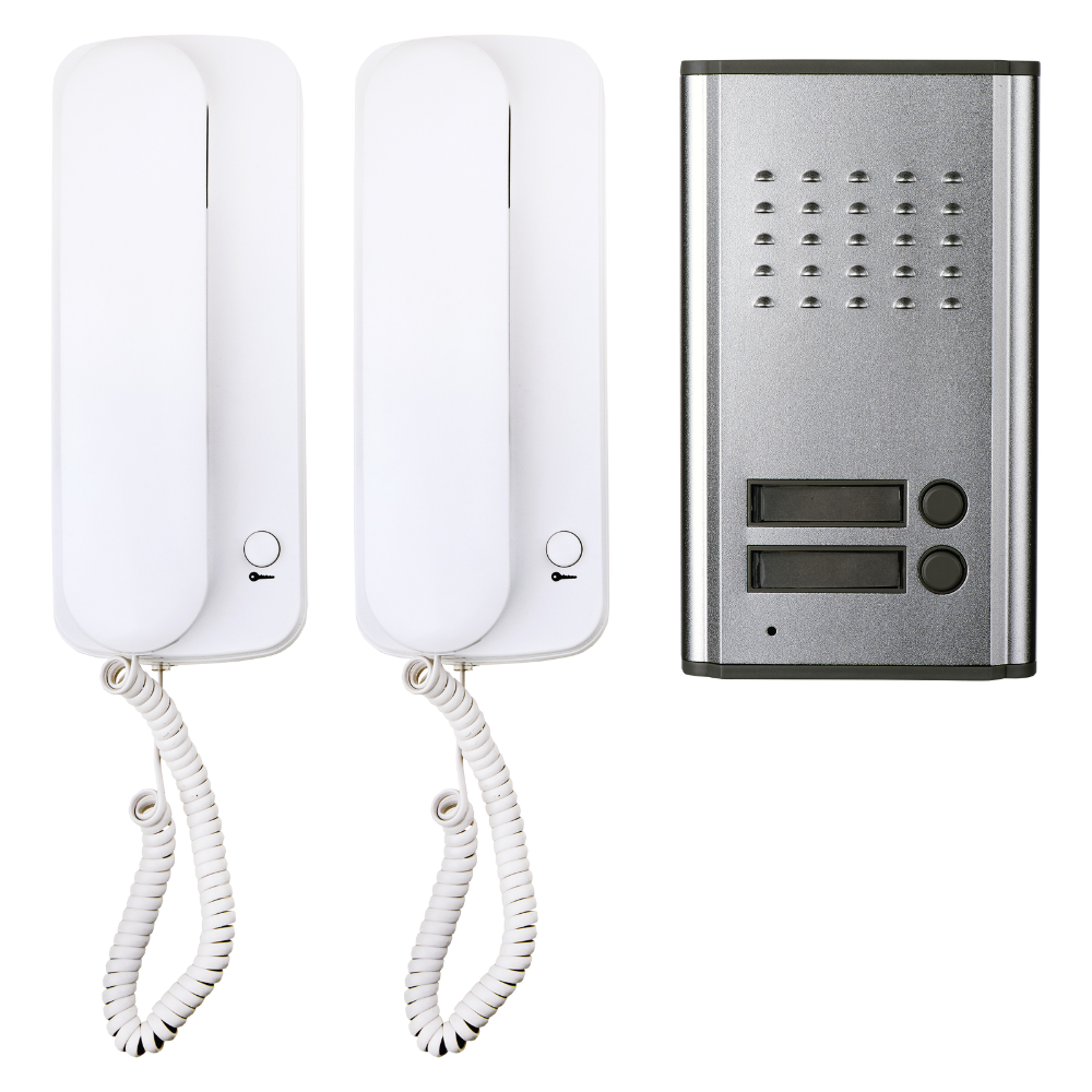 Kit Interfon Audio Pentru 2 Apartamente Emos H1086, Montaj Aparent