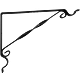 Suport cu agatatoare, 1 ghiveci M2, fier forjat, negru, 30 cm