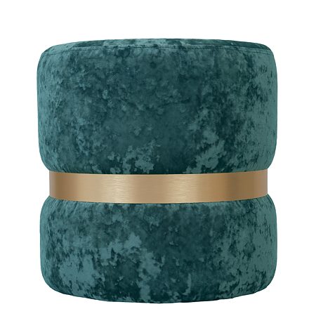 Taburet Ring, inel auriu, catifea turcoaz E22, rotund, 38 x 38 x 40 cm