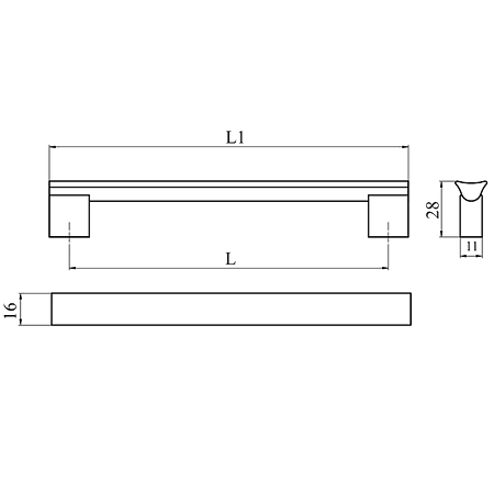 Maner AA627 192 mm, aluminiu mat