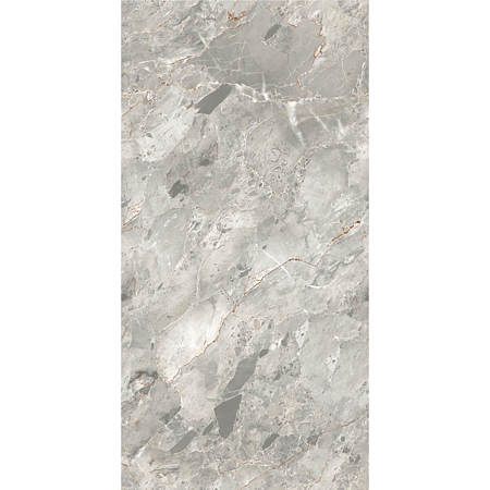 Gresie interior/exterior portelanata Craft Iris, mat efect carving, aspect marmura, 8 mm, gri, 80 x 160 cm