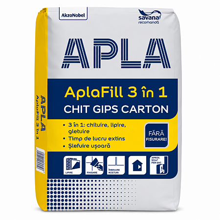 Chit pe baza de ipsos pentru gips carton, interior, Apla Fill 3 in 1, 20 kg