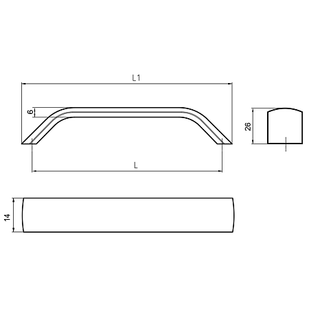 Maner-1010, aluminiu mat, 128 mm