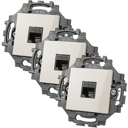 Priza date RJ45 UTP cat 6 Dahlia, Gewiss GW35273W, alb, montaj incastrat