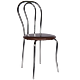 Scaun bucatarie tapitat maro IP15611 Depozitul de scaune Tulipan, tapiterie piele ecologica, cadru metal argintiu, max. 100 kg, 40 x 48 x 89 cm