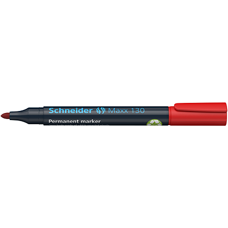 Marker permanent Schneider 130, varf rotund, 3 mm, cu vopsea rosie