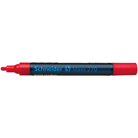 Marker permanent Schneider 270, varf rotund, 3 mm, cu vopsea rosie