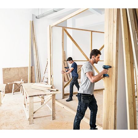 Masina de gaurit/insurubat Bosch GSB 180-LI, cu percutie, motor cu perii, 18 V, 2 acumulatori