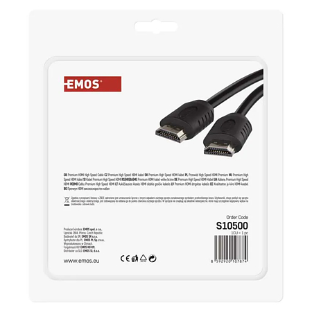 Cablu Hdmi Ethernet De Mare Viteza Emos, Tata - Tata, 5 M 