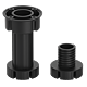 Picior reglabil, pastic, negru, 10 cm