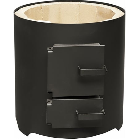 Ansamblu boiler cu focar Hausterm, 120 l, 7.5 kW, inox, 145 x 40 cm