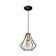 Suspensie Will, 1 x E27, 60 W, metal/lemn, negru
