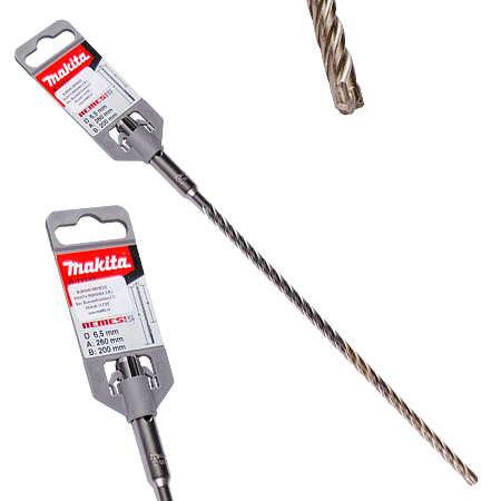 Burghiu 4 taisuri Makita Nemesis, SDS-Plus, pentru beton, 260 x 6,5 mm
