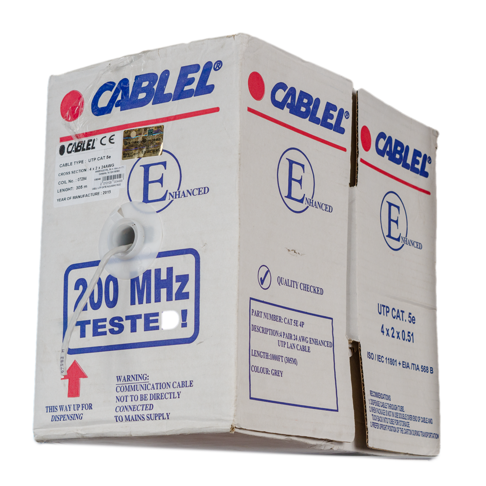 Cablu UTP cat5E ICME Ecab, 4 perechi, 24 AWG, nemufat, rola 305 m 305