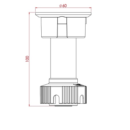 Picior reglabil bucatarie D26 negru, plastic, inaltime 100 mm