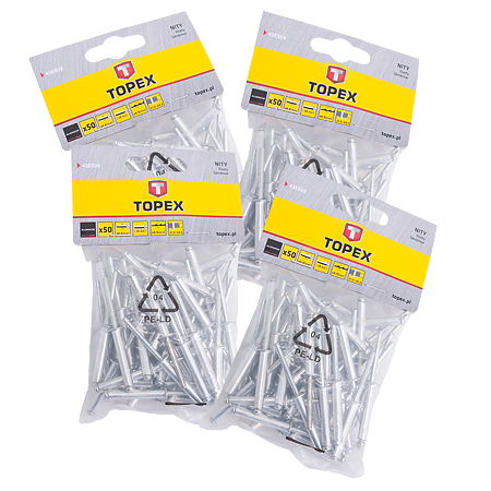 Nituri pop, aluminiu, Topex, 4,8 x 28 mm, 50 bucati