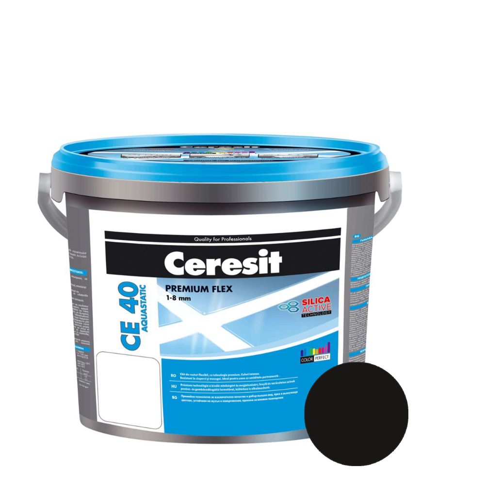 Chit de rosturi gresie si faianta Ceresit CE 40, coal, interior/exterior, 5 kg