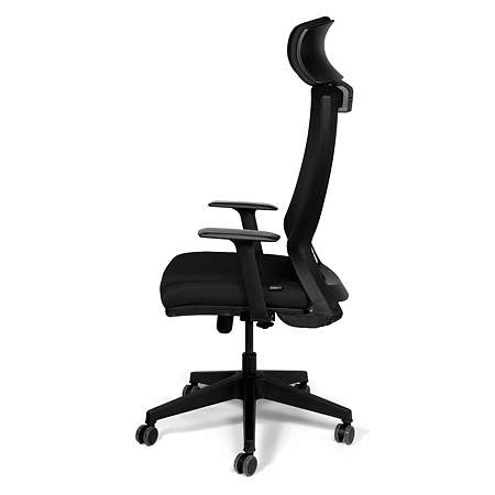 Scaun birou managerial negru Kronsit Udine, tapiterie textila, rotativ, reglabil pe inaltime, 57 x 47 x 135 cm