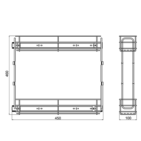  Cos gri Teko, otel, 110 x 450 x 460 mm