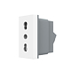 Modul priza simpla standard italian Livolo VL-FCTL16A, policarbonat, alb