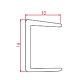 Terminatie plinta, plastic cu folie aluminiu, aluminiu periat mat, 10 cm