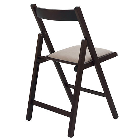 Scaun pliabil lemn Basic, wenge-bej, sezut stofa, 79 x 42 cm