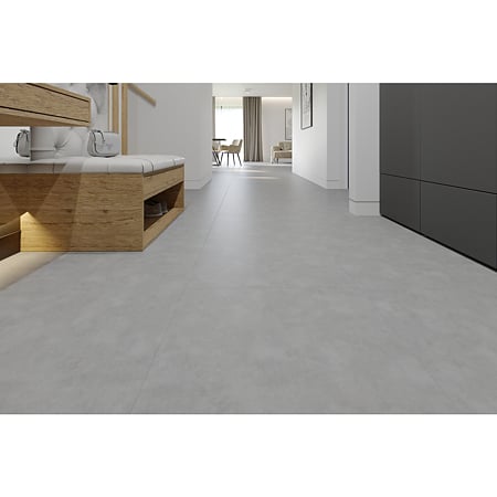 Pardoseala SPC 5 mm Korner SPeCtra Floor light Concrete 07F, clasa de trafic 34, rezistenta la apa, decor ciment, grej, 1205 x 606 mm