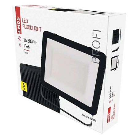 Proiector LED EMOS Profi 150W, 16.500 lm, 4000K, IP65, aluminiu, 33.5x27x4.3 cm