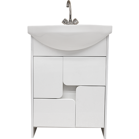 Mobilier baie Sanitop Alessia, baza cu lavoar, MDF-PAL, alb, 58 x 31 x 81 cm