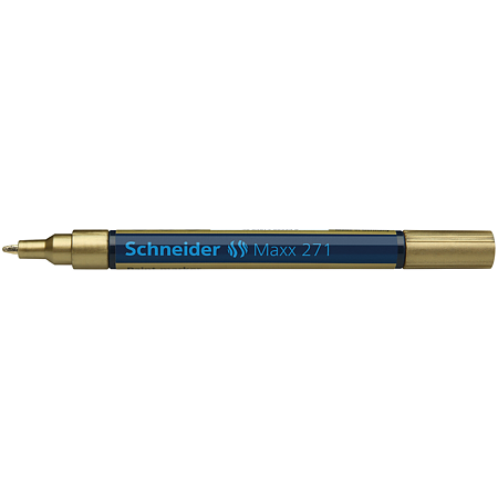 Marker permanent Schneider, varf rotund, 2 mm, cu vopsea aurie