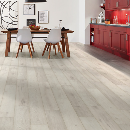 Parchet laminat 12 mm Kronospan Atlantic K336, nuanta deschisa, stejar iceberg, clasa de trafic 33, click 2go, 1285 x 192 mm